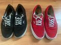 2 Paar originale Vans schwarz und rot Größe 46 UK12