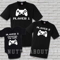 PS4 Familie Gaming T-Shirts Dad Bro Baby Spieler 1 & 2 Spieler 3 Eintritt ins Spiel