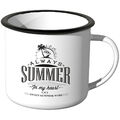 JUNIWORDS Emaille-Tasse, Always summer in my heart - sweet summer vibe, Spruch