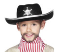 Kinder Cowboy Hut Schwarz Cowgirl Sheriff Stetson Kostüm Buch Tag Kostüm Hut