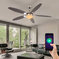 Deckenventilator Ventilator Deckenlampe Vor-Rücklauf Smart Google Alexa RGB LED 