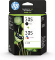 HP 305 (6ZD17AE) Original-Druckerpatrone, 1 x Schwarz, 1 x Farbe für HP DeskJet