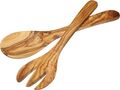 KitchenCraft Olivenholz Salatbesteck 1 Löffel 1 Gabel 2er-Set holzbraun NEU OVP