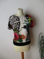 Desigual Damen Bluse Gr. 36-38 kurzarm mehrfarbig Materialmix