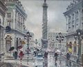 Stadt-Szene Colonne Vendôme, Paris: Französisches Gemälde auf Leinwand