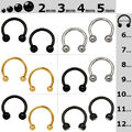 2er Set Circular Barbell Hufeisen Septum Augenbrauen Lippen Nasen Piercing