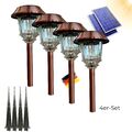 LED Solarleuchten Gartenleuchten für außen Solarlampe Garten Edelstahl 4er Set