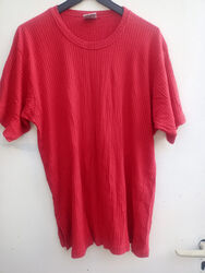 Klasse Long-Shirt rot mit Ripp-Struktur Gr. XL von The Color Station