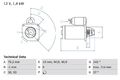 BOSCH 0 986 020 860 Starter Anlasser 1.4kW für VOLVO V50 (545) 12V