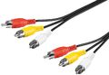 Audio Video Cinchkabel 3 m 3x Cinch Stecker gelb rot weiß stereo Bild Ton 3,0m