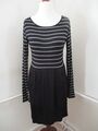 Armedangels Strick Jersey Kleid Gr. M Schwarz Graue Steifen 95% Modal neuwertig