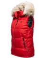 Marikoo Damen Steppweste Outdoor Winter Weste Kapuze warm Teddyfell Eisflöckchen