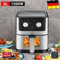 6L Airfryer Fritteusen Friteuse XXL Heißluftfritteuse Heißluftofen Pommes 1500W