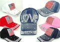 Basecap Damen Herren USA Amerika Love Strass verstellbar Cap Mütze