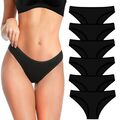 6er Set Damen Slips Baumwolle Unterhosen Mittlere Taille Schlüpfer Panty Stretch