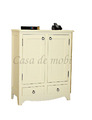 Massivholz kommode creme Highboard Sideboard Bad schrank Flur Anrichte Landhaus