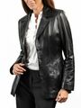 Neu Damen Schwarz Blazer Echtes Weiches Lammleder Slim Fit Mantel für