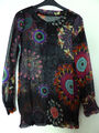 ausgefallene DESIGUAL Bluse Gr. L / 42 schwarz