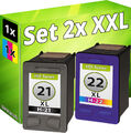 SET TINTE PATRONEN für HP21+22 XL DeskJet F370 F375 F380 D2360 D2460 FAX 3180