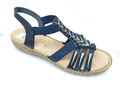 Rieker Sandale Anti-Stress Innensohle Sandalette Damen Sommer Schuhe blau 222132