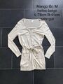 Mango Damen Strickjacke Cardigan Beige Gr. S M 36 38 Feinstrick MNG Business