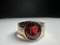 Jugendstil Ring 333er 8K Roségold mit Granatstein Unisex RG 53 Vintage