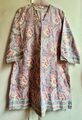 Hübsches *ANOKHI* Paisley Handblock bedruckt Baumwolle Blumenmuster Kaftan Top Kleid L