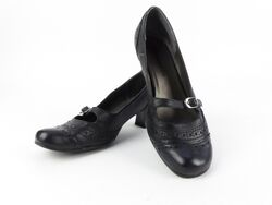 Tamaris Damen Schuhe Pumps Budapester Style Echtleder schwarz Gr. 36 (15376)