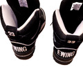 Basketballschuhe Gr. 41 1/2 Patrick Ewing, 33 Ewing, Schwarz Weiß