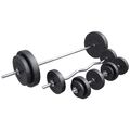 GORILLA SPORTS® Hantelset 100kg Gewichte Langhantelstange SZ-Stange Kurzhanteln