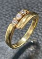 Ring 585er Gold mit 0,21 Karat Brillanten Design Goldring in 14Kt  Gelbgoldring