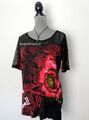 Desigual Top Shirt gr.  S  38   schwarz rot Spitze  top