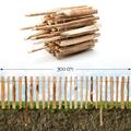 Steckzaun Holz 3m lang Beet Rasen Einfassung Umrandung Garten Roll Staketen Zaun