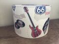 Handgefertigter Rock n Roll/Route 66 Lampenschirm 30 cm