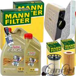 MANN INSPEKTIONSPAKET+6L CASTROL 5W30 MOTORÖL passend für AUDI Q7 4M TOUAREG TDI