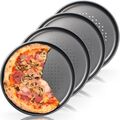 4x Pizzablech 32cm Flammkuchen Pizza Ofen Back Blech rund gelocht Pizzaform