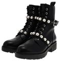 Buffalo WAVE PEARL LACEUP MID Damen Ankle Boots Stiefelette Schwarz