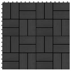 vidaXL Terrassenfliesen 11 Stück WPC 30 x 30 cm 1 qm Schwarz NAR