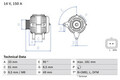 BOSCH Lichtmaschine Generator Lima 0 986 080 420 +136.22€ Pfand für OPEL VIVARO