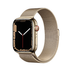 APPLE Watch Series 7 (GPS + Cellular) 45mm Smartwatch Edelstahl Gold