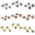 Kugel Ohrstecker Paar / Einzel ECHT 925 Silber Rose Gold Ohrschmuck Kugelstecker