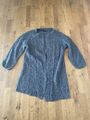 Cardigan Vila Grau Anthrazit Rippstrick Rundhals Oversized Weit Lang XS