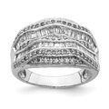 Silber Fancy CZ Baguette Ring QR7109