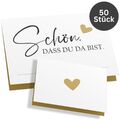 50 Tischkarten Hochzeit Schön dass du da bist 85x55mm Platzkarten Namensschilder