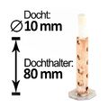 Dochthalter 80x10mm +2 Glasfaserdochte, Wachsfresser Schmelzlicht Fackel draußen