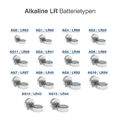 Knopfzellen Uhren-Batterien der Serie AG0-AG13 LR43 LR44 LR54 LR 58 LR1142 LR113