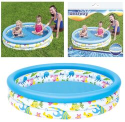 Bestway Planschbecken Coral Kids 122 cm - Aufblasbarer Babypool Kinderpool Pool