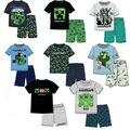 Jungen Kinder Minecraft kurzärmeliger Baumwoll-Pyjama PJS-Sets Alter 5-13 Jahre 