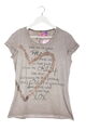 WE LOVE XOX T-Shirt Damen Gr. DE 38 hellgrau-goldfarben-schwarz Casual-Look