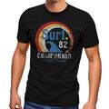 Herren T-Shirt Surf Logo California USA Welle Surfing Style Aufdruck Print